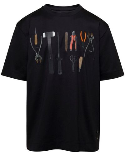 Fendi Crew Neck T-Shirt - Black