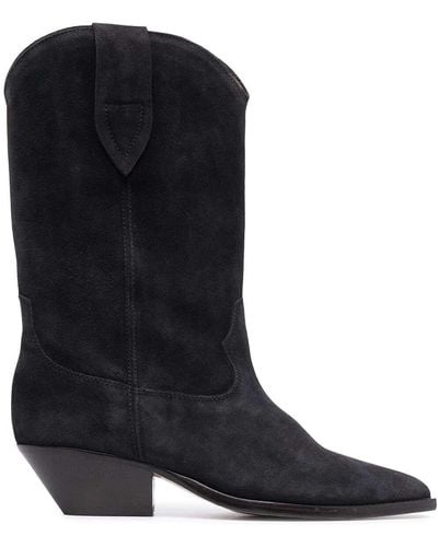 Isabel Marant Faded Black 'duerto' Leather Boots