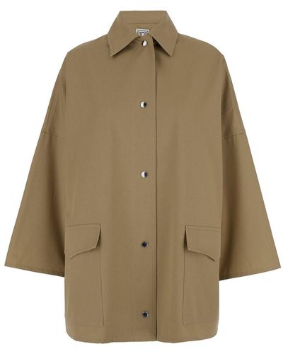 Totême Overshirt Jacket With Snap Buttons - Natural