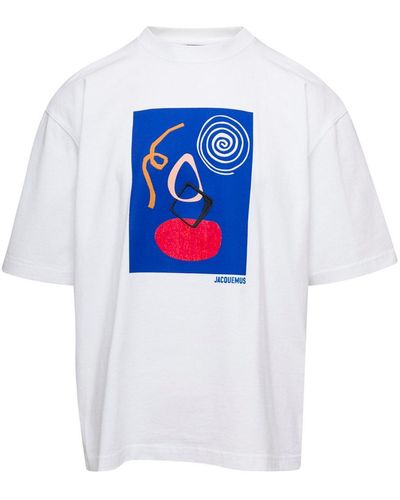 Jacquemus Crewneck 'Le T-Shirt Cuadro' With Abstract Print - White
