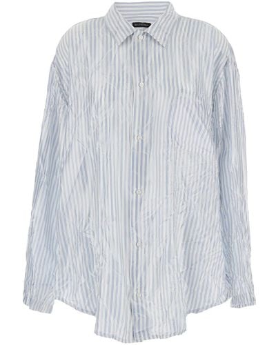 Balenciaga Stripe Cupro Shirt - White