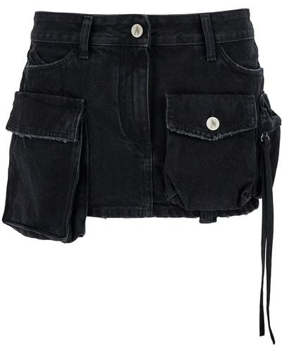 The Attico Fay Mini-Skirt With Oversized Cargo Pockets - Black