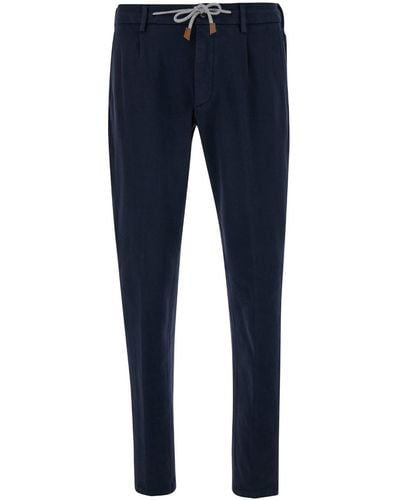 Eleventy Jogger Trousers With Drawstring - Blue