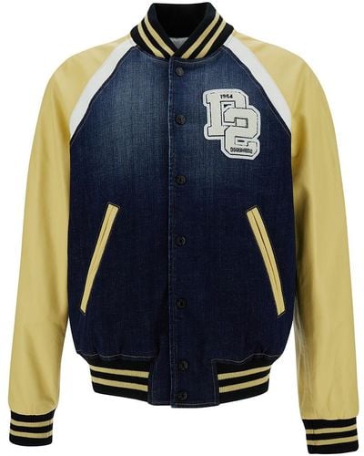 DSquared² 'College' And Varsity Jacket With Logo Patch And - Blue