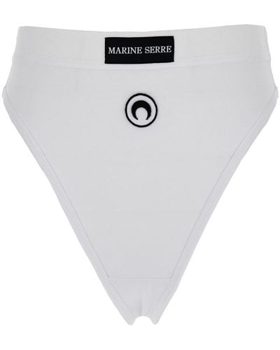 Marine Serre Briefs With 'Crescent Moon' Logo - White