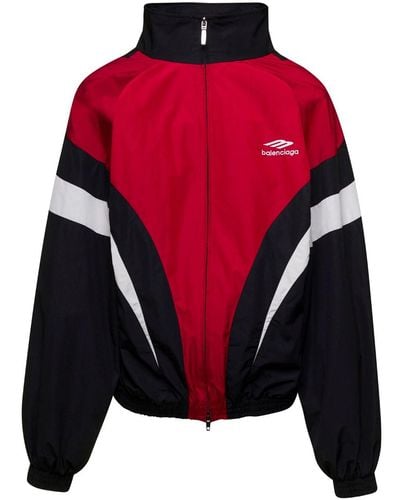 Balenciaga '3B Sports Icon' And Off Shoulder Tracksuit Jacke - Red