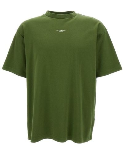 Drole de Monsieur T-Shirt With Slogan Print - Green