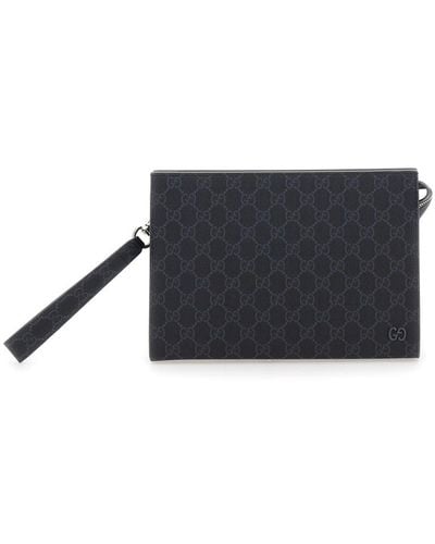 Gucci And Clutch With Gg Detail - Black