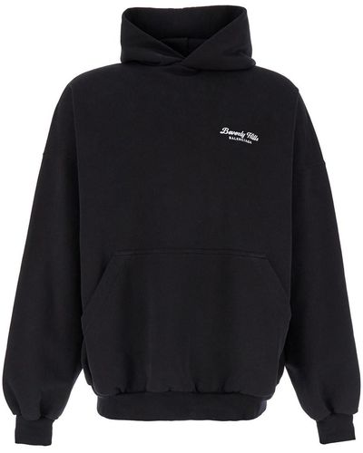 Balenciaga 'Beverly Hills' Oversized Hoodie With Logo Print - Blue