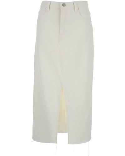 FRAME Denim Midi Skirt - White