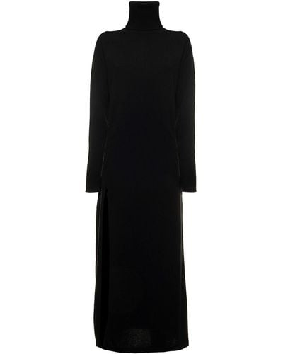 Saint Laurent Cashmere high neck dress - Nero