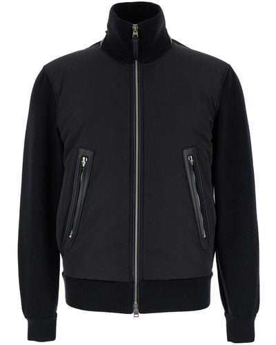 Tom Ford Jacket With High Neck And Zip - Black