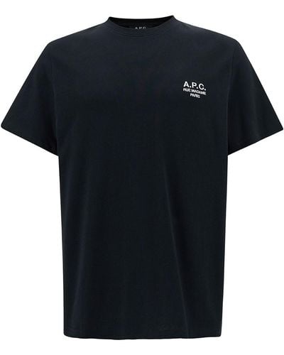 A.P.C. Logo Print Crew Neck T-Shirt - Black