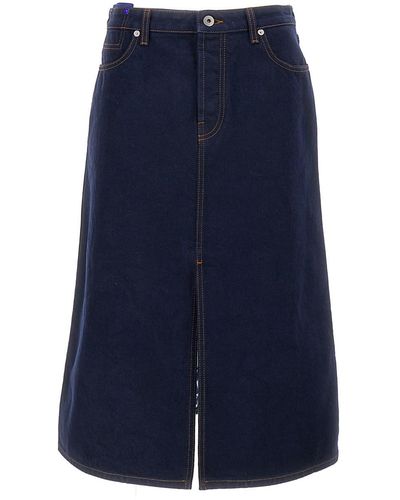 Burberry Denim Midi Skirt - Blue