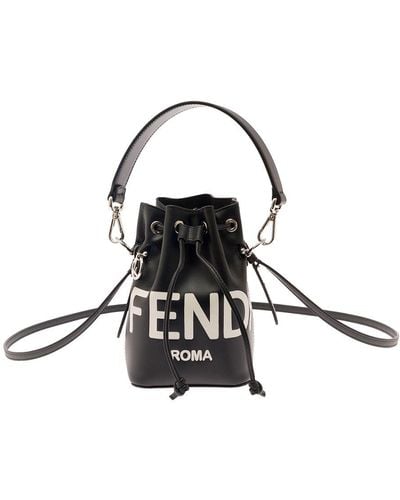 Fendi Mini Mon Tresor Bag In Leather Woman - Black
