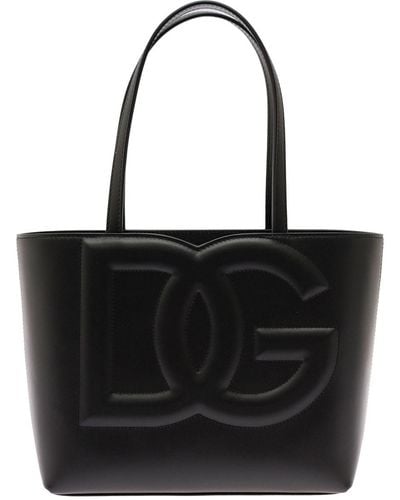 Dolce & Gabbana Borsa Shopping In Pelle Con Logo - Nero