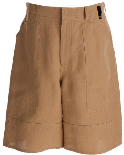 Fendi Bermuda Shorts With Front Wrokwear Pockets - Brown