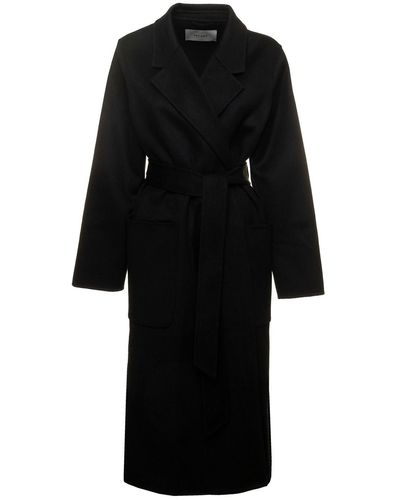 IVY & OAK 'celia' Tie-waist Single Breasted Coat In Wool Woman - Black