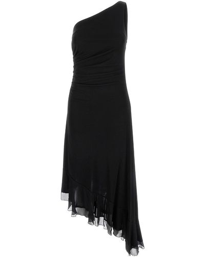 Twin Set One-Shoulder Asymmertric Dress - Black