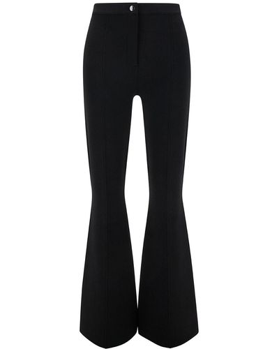 Theory Flared Trousers With Button Closure - Black