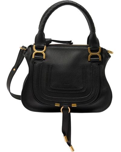 Chloé 'Small Marcie' Handbag With Logo - Black