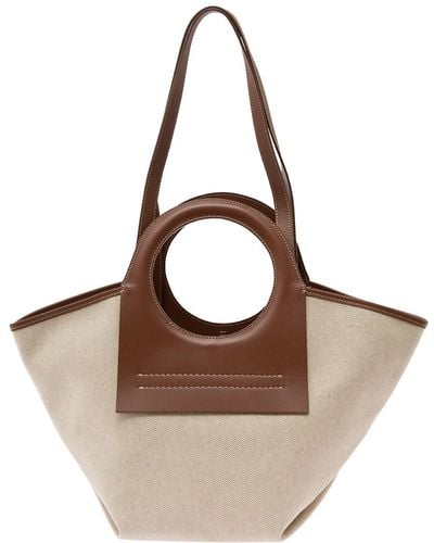Hereu 'Cala S' And Handbag With Leather Handles - Brown