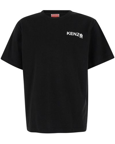KENZO Classic T-Shirt With Contrasting Logo Print - Black