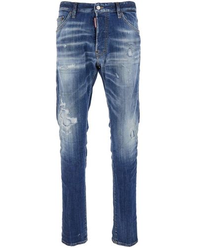 DSquared² 'Cool Guy' Five-Pocket Jeans With Logo Patch - Blue