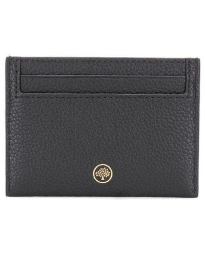 Mulberry Continental Gray Leather Card Holder With Logo