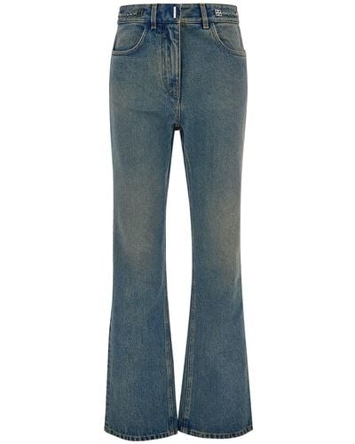 Givenchy Light Bootcut Jeans With 4G Detail - Blue
