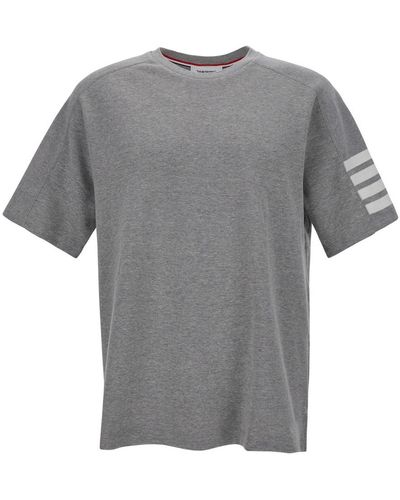 Thom Browne Four-Striped Detail T-Shirt - Grey