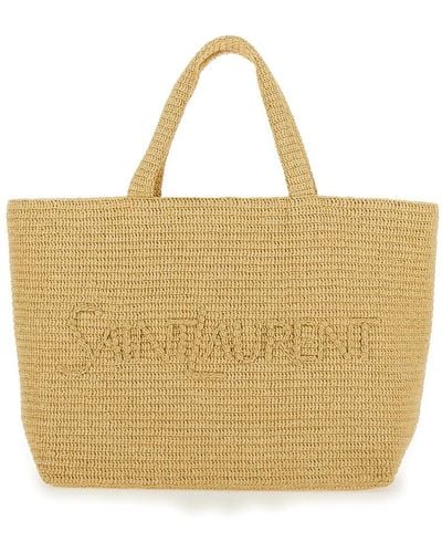 Saint Laurent Crochet Tote Bag - Natural