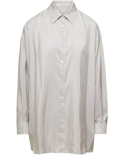 The Row Striped Maxi Shirt - White