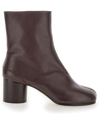 Maison Margiela 'Tabi' Ankle Boots With Pre-Shaped Toe - Brown