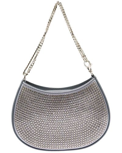 Lanvin Hobo Extra Nano Satin Handbag With Rhinestones Woman - Metallic