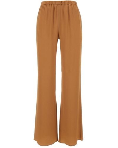 Antonelli Loose Pants With Elastic Waistband - Brown