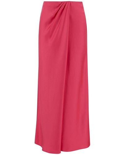 Pinko Long Skirt With Draped Detail - Pink