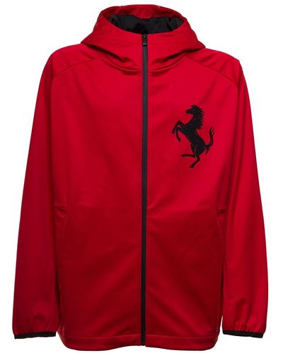 Ferrari Man's Nylon Jacket With Logo - Red