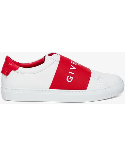 Givenchy Paris Webbing Trainer Leather White/cherry - Red