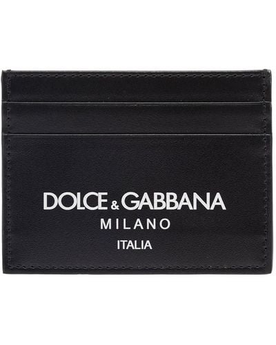 Dolce & Gabbana Portacarte in pelle con stampa - Nero