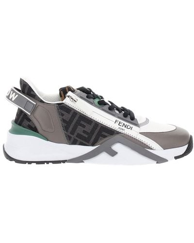 Fendi ' Flow' M;Ulticolor Running Trainers With Ff Jacquard - White