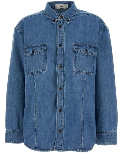DUNST Denim Shirt With Contrasting Stritching - Blue
