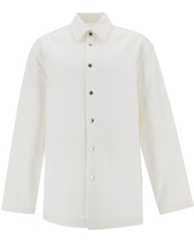 Jil Sander Shirt With Embossed Logo - White