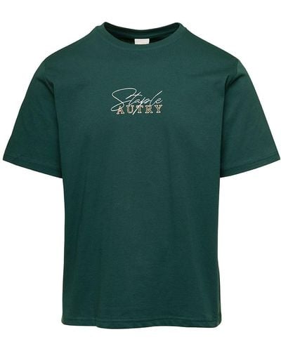 Autry T-Shirt Girocollo Con Stampa Logo X Staple - Verde