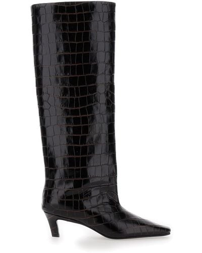 Totême 'The Wide Shaft' Pull-On Boots With Low Heel - Black