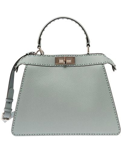 Fendi 'Peekaboo Iseeu Medium' Light Handbag With 646 Hand-Sewn To - Green