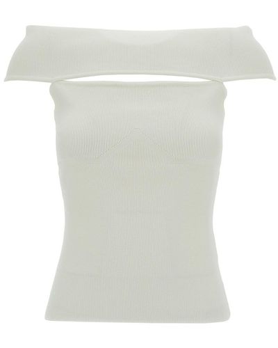 FEDERICA TOSI Top Off-Shoulder Con Cut-Out - Bianco