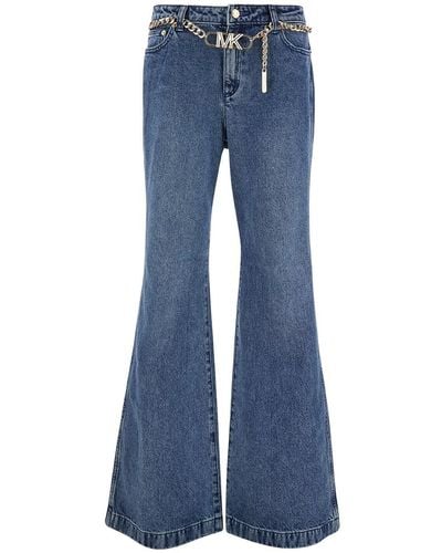 MICHAEL Michael Kors Flared Jeans With Chain Belt - Blue