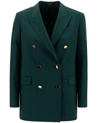Tagliatore Jasmine Double-Breasted Jacket With Golden Buttons - Green