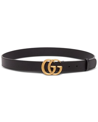Gucci Gg Marmont Leather Belt - Black